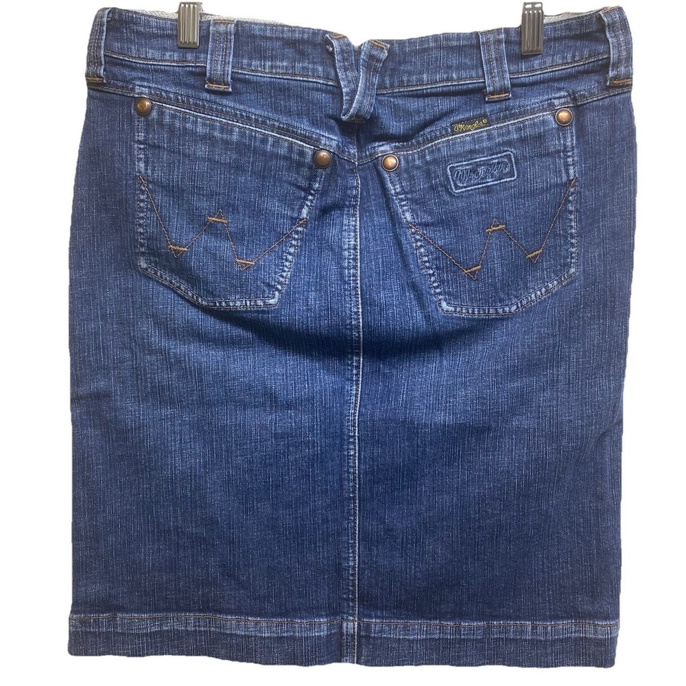 Wrangler Denim Skirt Womens 30 (32 measured) Dark Wash Western Mini
